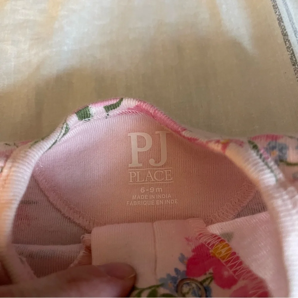 The Children’s Place | Pink Floral Zippered Footie Pj | 6-9 mo